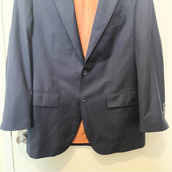 BARONI Prive Super 150s wool suiting blazer jacket bavy blue 40/34R - Picture 5 of 13